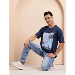 Mast & Harbour Printed Drop-Shoulder Sleeves Relaxed T-shirt-picture-34