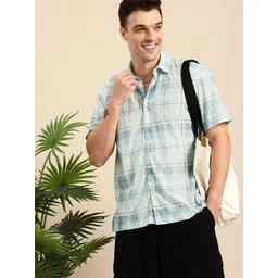 Mast & Harbour Relaxed Fit Opaque Checked Casual Shirt-picture-40