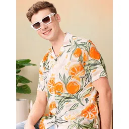 Mast & Harbour Relaxed Fit Opaque Graphic Printed Casual Shirt-picture-18