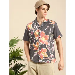 Mast & Harbour Relaxed Fit Resort Collar Opaque Floral Printed Casual Shirt-picture-36