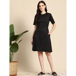Mast & Harbour Round Neck A-Line Dress-picture-37