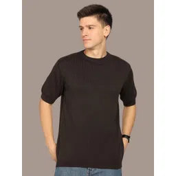 Mast & Harbour Round Neck Cotton Regular Fit Flat Knit T-shirt-picture-15