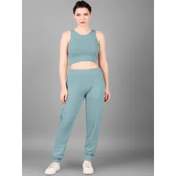 Mast & Harbour Round Neck Sleeveless Top With Jogger Co-Ords-picture-11
