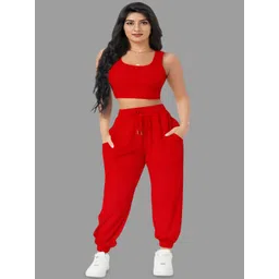 Mast & Harbour Round Neck Sleeveless Top With Trousers Co-Ords-picture-17