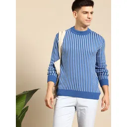 Mast & Harbour Round Neck Striped Pullover-picture-38