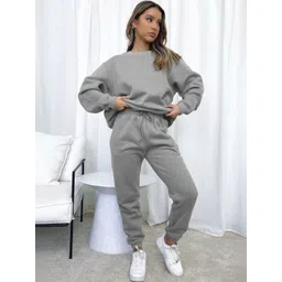 Mast & Harbour Round Neck Sweatshirt With Joggers Co-Ords-picture-27