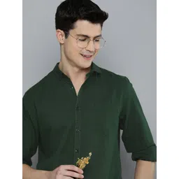 Mast & Harbour Solid Cotton Linen Casual Shirt-picture-40