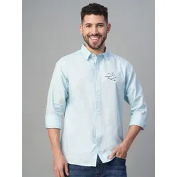 Mast & Harbour Spread Collar Long Sleeves Linen Relaxed Fit Shirt-picture-33