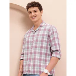 Mast & Harbour Tartan Checks Pure Cotton Relaxed Shirt-picture-20