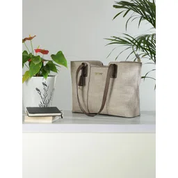 Mast & Harbour Textured Structured Tote Bag with Tasselled-picture-28