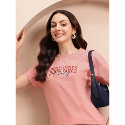 Mast & Harbour Typography Print Pure Cotton T-shirt-picture-10