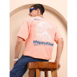 Mast & Harbour Typography Printed Drop-Shoulder Sleeves Oversized T-shirt-picture-20