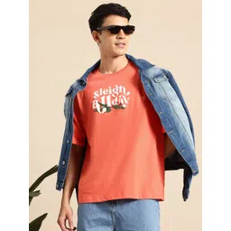 Mast & Harbour Typography Printed Drop-Shoulder Sleeves T-shirt-picture-41