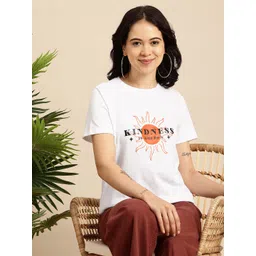 Mast & Harbour Typography Printed Pure Cotton Bio Finish T-shirt-picture-33