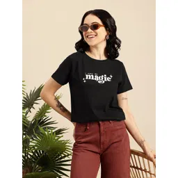 Mast & Harbour Typography Printed Pure Cotton Bio Finish T-shirt-picture-23