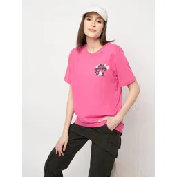 Mast & Harbour Typography Printed Pure Cotton Oversized T-shirt-picture-25