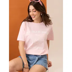 Mast & Harbour Typography Printed Round Neck Short Sleeves Regular Fit Cotton T-Shirt-picture-11