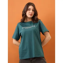 Mast & Harbour Typography Printed Round Neck Short Sleeves Regular Fit Cotton T-Shirt-picture-28