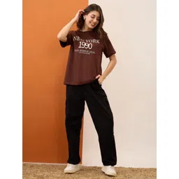 Mast & Harbour Typography Printed Round Neck Short Sleeves Regular Fit Cotton T-Shirt image 5