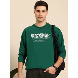 Mast & Harbour Typography Printed Sweatshirt with Insert Pockets-picture-15