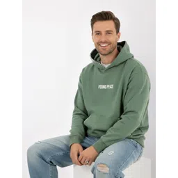 Mast & Harbour Typography Puff Printed Hooded Sweatshirt with Contrast Stitch-picture-27