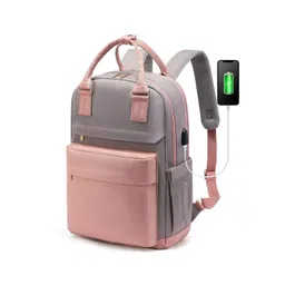 Mast & Harbour Unisex Colourblocked USB Charging Port Water Resistant Backpack-picture-36