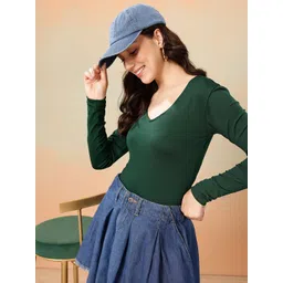 Mast & Harbour V-Neck Long Sleeves Bodysuit-picture-37