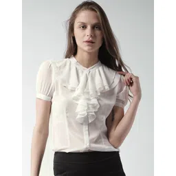 Mast & Harbour White Ruffle Top-picture-40