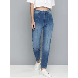 Mast & Harbour Women Boyfriend Fit High-Rise Light Fade Stretchable Jeans-picture-33