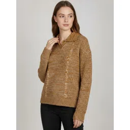 Mast & Harbour Women Cable Knit Woollen Pullover-picture-10