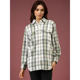 Mast & Harbour Women Checked Bomber Jacket-picture-19