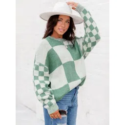Mast & Harbour Women Checked Sweatshirt-picture-20