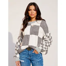 Mast & Harbour Women Checked Sweatshirt-picture-37