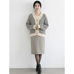 Mast & Harbour Women Chevron Printed Long Sleeve Woollen Cardigan-picture-15