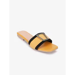 Mast & Harbour Women Colourblocked Open Toe Flats with Bows-picture-28
