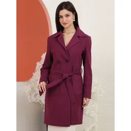Mast & Harbour Women Double-Breasted Slim Fit Trench Coats-picture-10