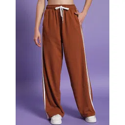 Mast & Harbour Women Double-Striped Straight-Fit Mid-Rise Track Pant-picture-18