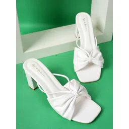 Mast & Harbour Women Embellished Block Mules with Bows-picture-29