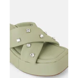 Mast & Harbour Women Embellished Platform Sandals image 5