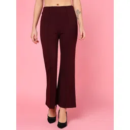 Mast & Harbour Women Flared Bootcut Trousers-picture-19