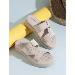 Mast & Harbour Women Flatform Heel Sandals with Buckles-picture-17