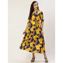 Mast & Harbour Women Floral Print Crepe Fit and Flare Dress-image-12