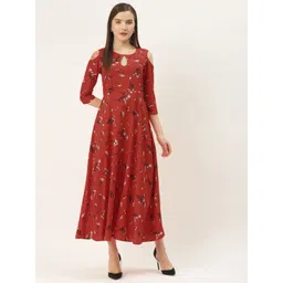 Mast & Harbour Women Floral Printed A-Line Midi Dress-picture-39