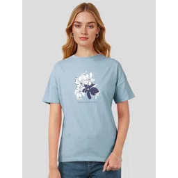 Mast & Harbour Women Floral Printed Drop-Shoulder Sleeves Pure Cotton T-shirt-picture-21