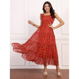 Mast & Harbour Women Floral Printed Empire Maxi Dress-picture-25