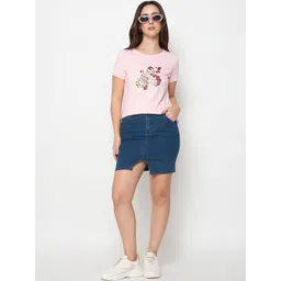 Mast & Harbour Women Floral Printed Pure Cotton T-shirt image 5