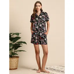 Mast & Harbour Women Floral Printed Satin Night Suit-picture-34
