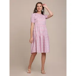 Mast & Harbour Women Floral Printed Tiered Fit & Flare Dress-picture-35