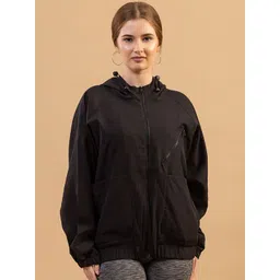 Mast & Harbour Women Hooded Solid Windcheater Tailored Jacket-picture-23