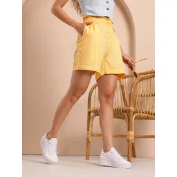 Mast & Harbour Women Mid-Rise Paper Bag Shorts-picture-35